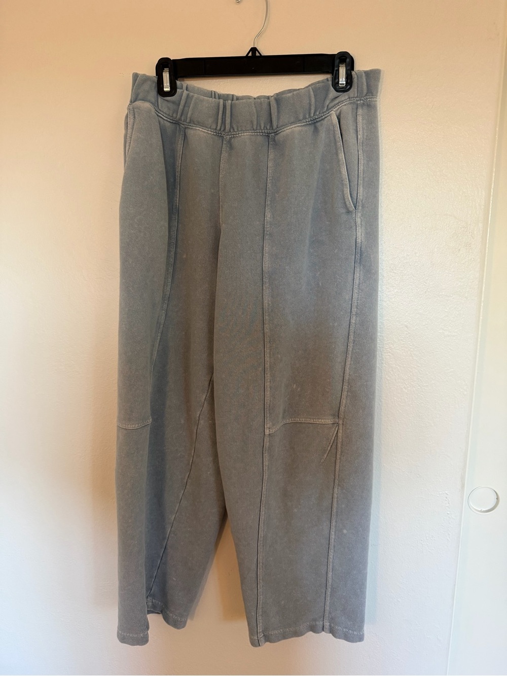 aerie Wide-Leg Track Pants in Faded Blue